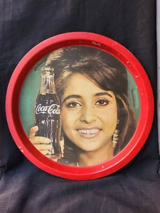 Vintage Original Werbe Soda Dose Tablett Coca Cola Mit Schöne Lady 1960 - Bild 1 von 12