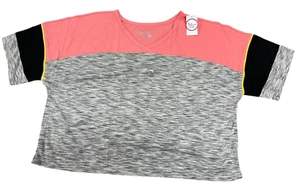Camiseta corta de gran tamaño JC Penney Flirtitude Active XXL 2XL gris rosa b8 - Imagen 1 de 9