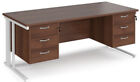 Maestro 25 straight desk 1800mm x 800mm with two x 3 drawer pedestals - white ca