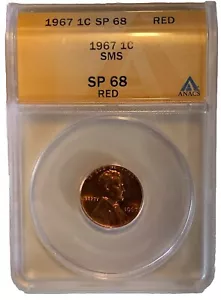 1967 SMS LINCOLN CENT ANACS zertifiziert SP-68 ROT atemberaubende strahlend rote Farbe - Bild 1 von 14
