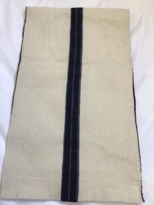 Vintage Pendleton Remnant Double Weave White w/Blue Stripe Blanket 19" L x 66" W - Picture 1 of 6