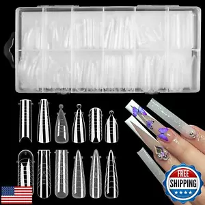 Nail Dual Forms for Polygel, 144Pcs Nail Forms for Builder Gel Reusable, 12 S - Picture 1 of 5