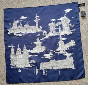 Burberry Prorsum Silk Scarf Womens Vintage Unique London Print. Authenticated - Picture 1 of 13