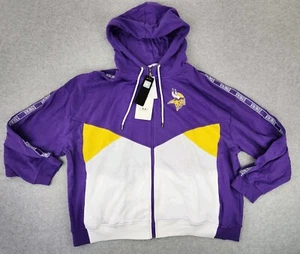 Wear By Erin Andrews Minnesota Vikings Damen Hoodie-Jacke mit durchgehendem Reißverschluss Übergröße 4X - Bild 1 von 15