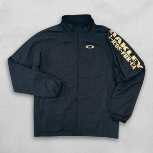 Oakley Jacket Lightweight Windbreaker Black Mens Fits Medium - Picture 1 of 7
