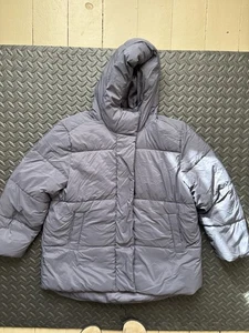 Women’s Old Navy Hooded Cocoon Winter Coat Gray Puffer Large Petite - Picture 1 of 5