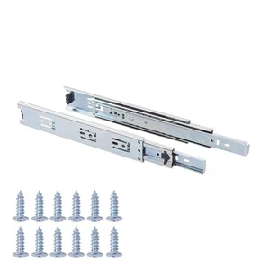 🆕  10" Telescopic Ball Bearing Drawer Slides Full Extension Side Mount Rails - Picture 1 of 1