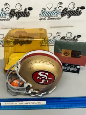 JOE MONTANA SIGNED AUTOGRAPHED NFL FOOTBALL MINI HELMET STEEL FACEMASK UDA COA - Image 1 of 4