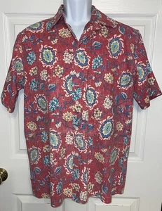 Vintage Reyn Spooner Sz Medium Red Floral Hawaiian Island Aloha Camp Shirt EUC - Picture 1 of 9