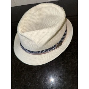 Patriotischer Panama Jack Elfenbein Fedora Hut Medium Sommer Freizeit Papier M Original - Bild 1 von 8