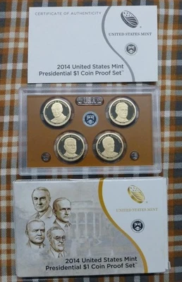 2014 S US Mint Presidential $1 Coin Proof Set with Box & COA, 4 Coins, Roosevelt - Image 1 of 4