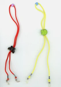 2 Cordones de Gafas Unisex Niño Niño Niña Fuerte Elástico Amarillo y Rojo B5-B5 - Imagen 1 de 1