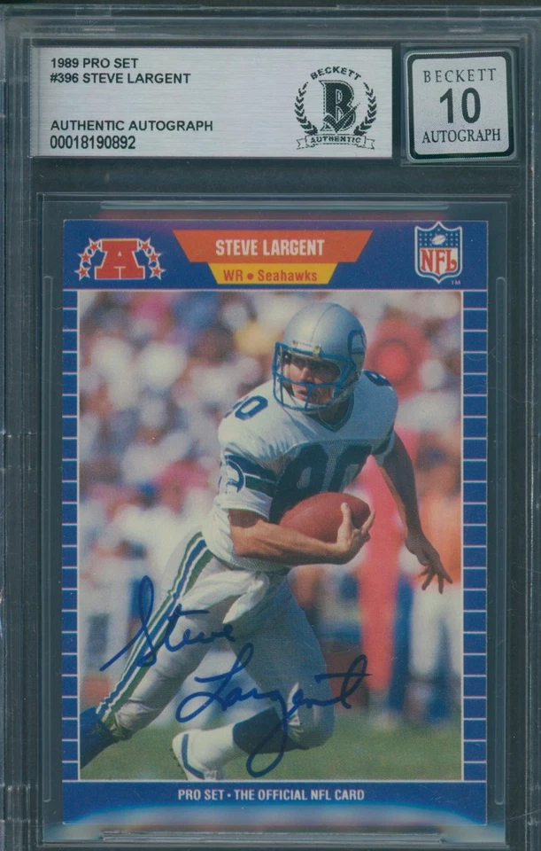 1989 Pro Set #396 Steve Largent Beckett Authentic Signed Auto 10 *0892 - Image 1 of 1