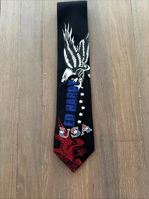 Corbata Ed Hardy para hombre American Patriotic Eagle negra EE. UU. 58" X 3,5" Foto 1 de 4