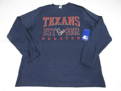 New Houston Texans EST 2002 Mens Size XL XLarge Navy Long Sleeve Shirt - Image 1 of 3