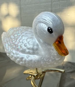 Old World Christmas Ornaments Blown Glass Farm Duck Bird Clip On Glitter - Picture 1 of 8