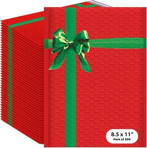 200 Stück Weihnachten Poly Luftpolster Versandtaschen | #2 Kissen Versandtasche, 8,5"x12" | Verwendbar 8. - Bild 1 von 7