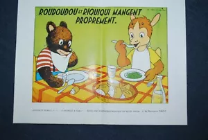 IHRE FREUNDE ROUDOU UND RIQUIQUI WANDPLAKAT NR. 10 TISCHREINIGUNG 32X25 CM - Bild 1 von 1