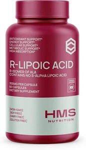 HMS Nutrition R-Lipoic Acid - 300mg per Capsule 60. 2 Month Supply Veg capsules - Picture 1 of 7