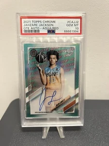2021 Topps Chrome Overtime Elite OTE Aqua Red Auto Jalen Lewis /99 PSA 10 Pop 1 - Picture 1 of 3