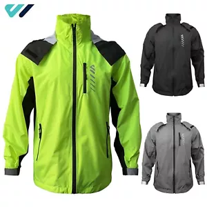 Chaqueta de lluvia para hombre Wulibike impermeable con capucha impermeable bolsillos con cremallera reflectante - Imagen 1 de 37