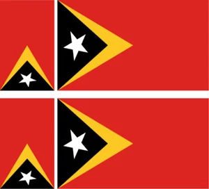 TIMOR LESTE Lot 4 Vinyl Stiker autocollant Drapeau flag East Timor - Picture 1 of 1