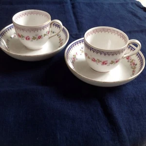 Antique Copeland Victorian Pair Of Floral Cup & Saucer Pattern 7958 - Picture 1 of 11