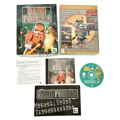 ORIGINAL VINTAGE STAR WARS DARK FORCES IBM PC CD ROM BIG BOX GAME - Image 1 of 4