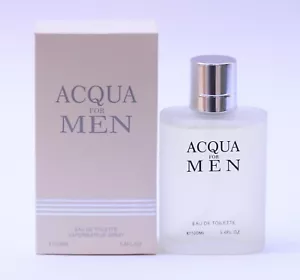ACQUA FOR MEN WHITE EAU DE COLOGNE TOILETTE PARFUM PERFUME 3.4 OZ EBC COLLECTION - Picture 1 of 3