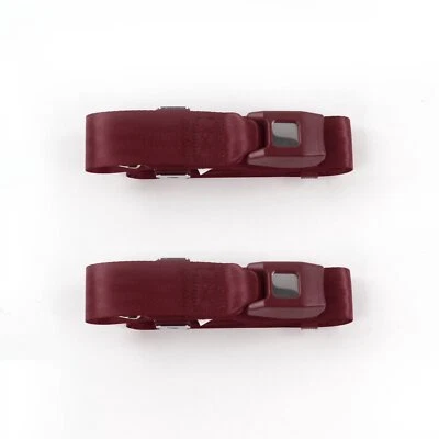 Early Cars 1900 - 1927 Standard 2pt Burgandy Lap Bucket Seat Belt Kit - 2 Belts  - Image 1 of 4
