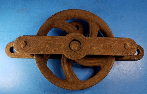 Vintage Antique Original Barn Door Bottom Track Roller Single 4 3/4" Wheel Cover