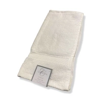 Toalla de baño de algodón clásica blanca Charisma | 13"sq. Foto 1 de 2