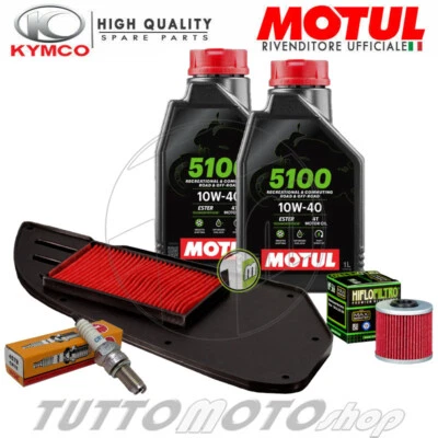 Tagliando KYMCO Downtown 200 2011 2012 2013 2014 / Kit Olio Motul Filtri Candela - Immagine 1 di 4