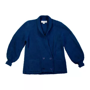 Sideffects Strickjacke Pullover dunkelblau Acryl Strick (Damen Größe M) 80er Vintage - Bild 1 von 3