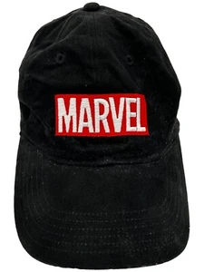 Black MARVEL hat with red/white logo patch adjustable OSFA - Picture 1 of 6