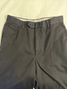 Louis Rafael tailored 32×32 65% polyester black flat front dress pants men’s - Picture 1 of 10