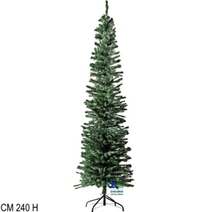 ALBERO DI NATALE MODELLO NENDAZ CM 240 H ALBERO SLIM VERDE BASE IN METALLO - Foto 1 di 1