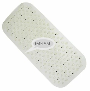 NON SLIP BATH SHOWER RUBBER MAT WITH SUCTION CUPS LONG  BATHTUB INSERT - Picture 1 of 8