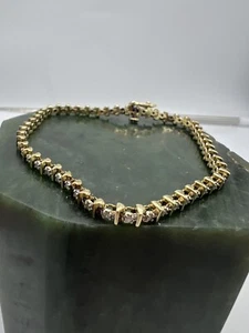 14k Yellow Gold Tennis Diamond Bracelet 0.25 TCW - Picture 1 of 9