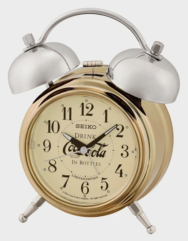 LIMITED EDITION SEIKO DUEX BELL ALARM CLOCK BY COCA COLA QHK906SLH