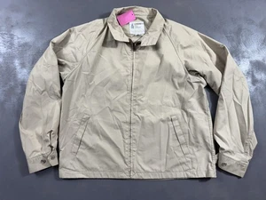 Vintage London Fog Jacket Mens 46 Long Beige Khaki Harrington Golf Made USA 80s - Picture 1 of 12