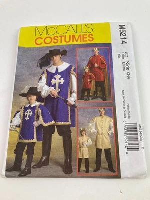 Musketeer Prince Tunics Costume Sewing Pattern McCalls #M5214 Kids Sz 3-8 - Image 1 of 4