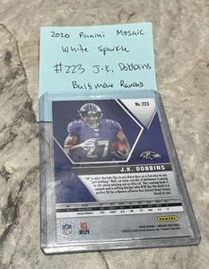 2020 Panini Mosaic White Sparkle #223 J.K. Dobbins Baltimore Ravens RC Card ATL - Picture 1 of 7