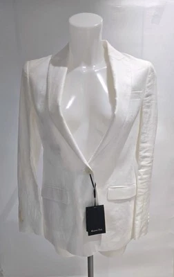 Massimo Dutti White Linen Blazer, Ladies Size UK8, EU36. Brand New With Tags - Image 1 of 4