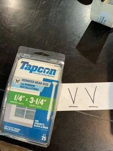 Tapcon 24391 1/4 Zoll x 3-1/4 Zoll Weißer Kreuzschlitz-Flachkopf Betonanker 75/PG - Bild 1 von 2