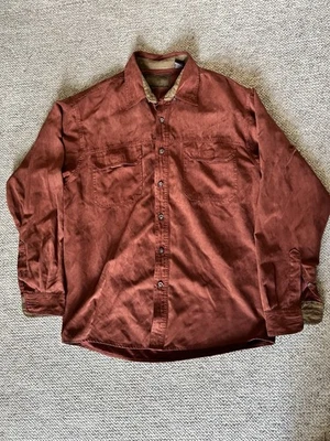 Clearwater Outfitters Shirt Men Medium Brown Western Faux Suede Outdoor - Image 1 of 3