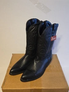 Masterson Boot Company RB885 Uomo 10.5EW Nero con Punte Argento Western Cowboy - Foto 1 di 7