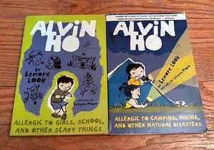 Lot of 2 Alvin Ho Lenore Look Children's Chapter Book 1 & 2 Paperback Camping - Foto 1 di 1