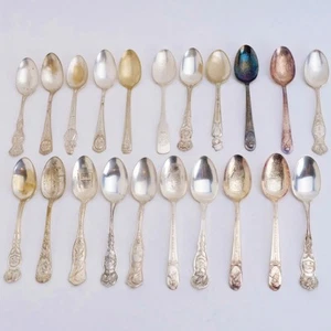 21 Stück Lot Silberauflage Teelöffel Souvenir Löffel Staaten Präsidenten Figuren - Bild 1 von 7