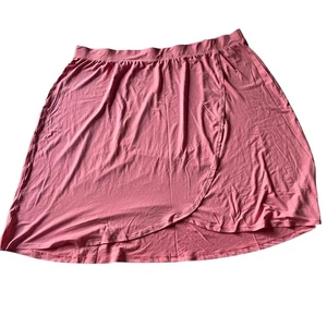 Falda rosa Comfort Code Cool Duds 3X para mujer talla grande envoltura tejida elástica - Imagen 1 de 5